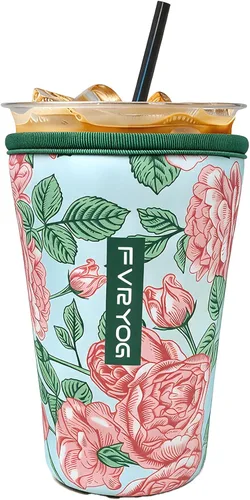 Vista 15 de Fundas de neopreno reutilizables aisladas para café helado, fundas para tazas de café helado, fundas para bebidas heladas y calientes