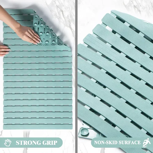 Vista 3 de Sheepping - Tapete de ducha antideslizante para bañera, lavable a máquina, tapete de baño antideslizante para bañera, tapete de drenaje rápido