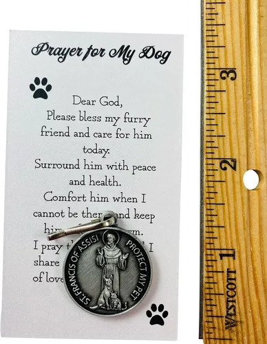 Vista 2 de Westmon Works Medalla Colgante de San Francisco para Collar de Perros con Tarjeta de Oración para Mascotas Collar de metal colgante para mascotas