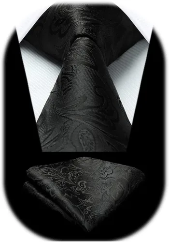 Vista 155 de Corbatas florales tejidas clásicas para hombre, corbata cuadrada de bolsillo, corbatas formales para hombres, boda con pañuelo