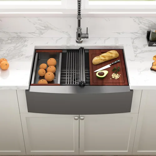 Vista 2 de Sarlai Fregadero de cocina de 30 unidades color negro, 30 x 22 pulgadas, fregadero de cocina de 30 x 22 pulgadas, fregadero de cocina de acero Acero