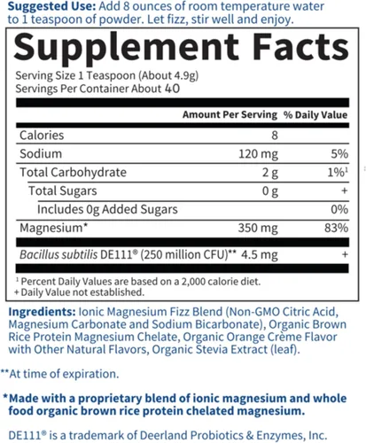 Vista 5 de Garden of Life Dr. Formulated - Polvo de Magnesio de Alimentos Integrales de 6.96 oz (197.4g), naranja, quelado, sin OMG, vegano, kosher, sin gluten