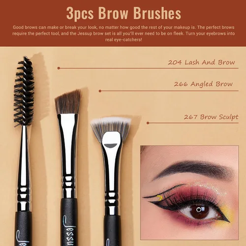 Vista 9 de Jessup Pinceles de maquillaje T336 con cepillo de ojos profesional Set T341