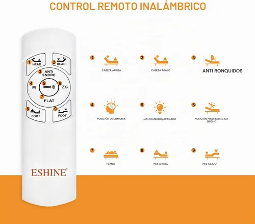 Vista 4 de ESHINE - Base de cama ajustable individual XL con colchón + colchón de espuma viscoelástica de gel de 8 pulgadas (firmeza media), control por