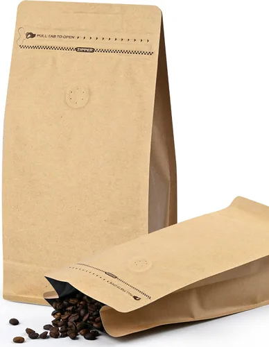 Vista 8 de FireKylin 50 piezas de bolsas de café con válvula, (8 onzas, 0.5 libras) Bolsas de pie resellables con ventilación, bolsas de almacenamiento