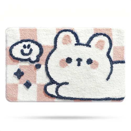 Vista 9 de Molesun Alfombra de baño bonita, alfombra de ducha de microfibra de felpa antideslizante, absorbente de agua, divertidos tapetes de animales