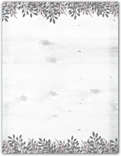 Vista 8 de Stonehouse Collection Papelería lavanda 8.5 x 11 60 hojas con membrete rústico (madera de granero floral)
