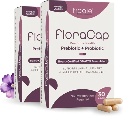 Vista 10 de FloraCap Probióticos vaginales para mujeres, 30 cápsulas orales, probióticos formulados por médicos para la salud femenina, el pH, el tracto
