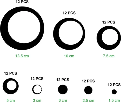 Vista 2 de Shappy 96 piezas de espejo circular, calcomanías de pared extraíbles para decoración de pared, calcomanías de espejo para sala de estar, dormitorio