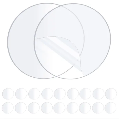 Vista 8 de ZOMPAGO 10 PIEZAS Cinta Adhesiva de Montaje Circular de Doble Cara Resistente - Impermeable, Fuerte Adherencia, Transparente, Alta Resistencia