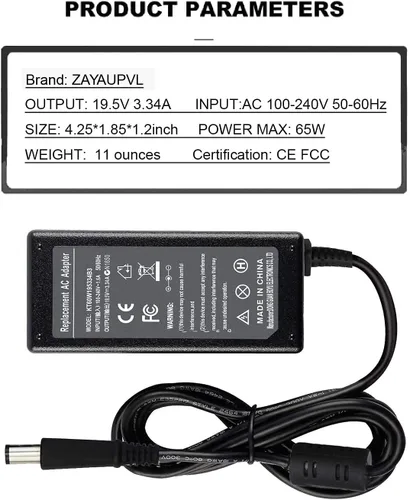 Vista 2 de Adaptador de CA de repuesto de punta de 65W 0.291 in para Dell Latitude 3190 7470 5580 7280 LA65NS2-01 E5570 E7450 E6430 E6410 E6440 E7440 E7470