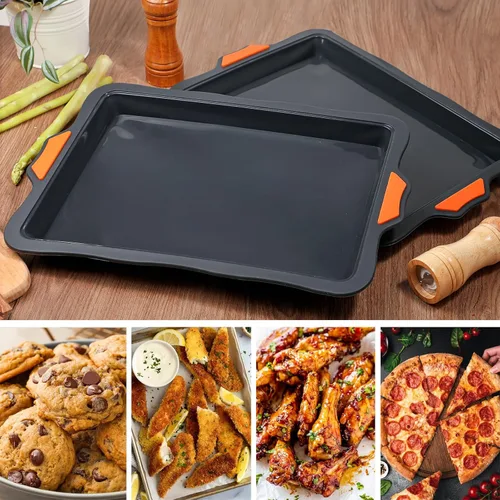 Vista 2 de Webake Molde de silicona para tartas de un cuarto de hoja, moldes de hoja de 9 x 13 pulgadas para hornear, hojas antiadherentes para galletas, molde