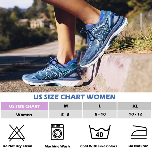 Vista 7 de cuangya Calcetines tobilleros deportivos para mujer, calcetines invisibles para correr, cómodos, acolchados, 5 pares