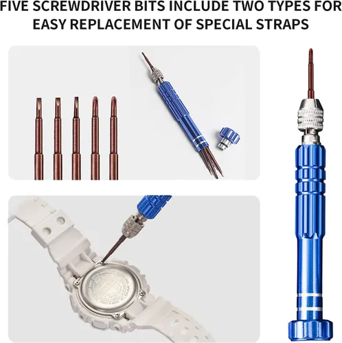 Vista 7 de EasyTime Kit de reparación de reloj kit de herramientas de repuesto de batería de reloj profesional, adecuado para la extracción de la parte trasera