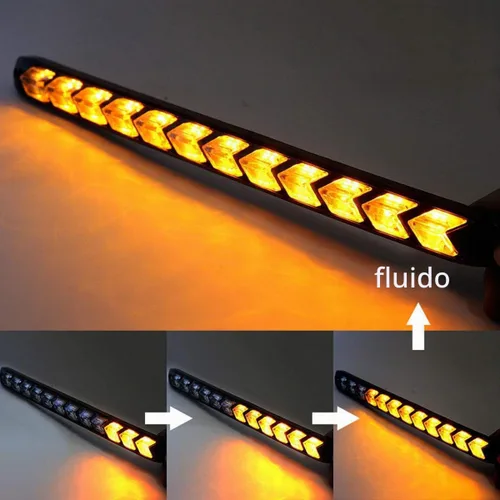 Vista 8 de SOCAL-LED LIGHTING Tiras LED DRL de Flecha con Función de Giro 10" (25cm) 12V, Luces de Giro Intermitentes Secuenciales de Doble Color Ámbar Blanco