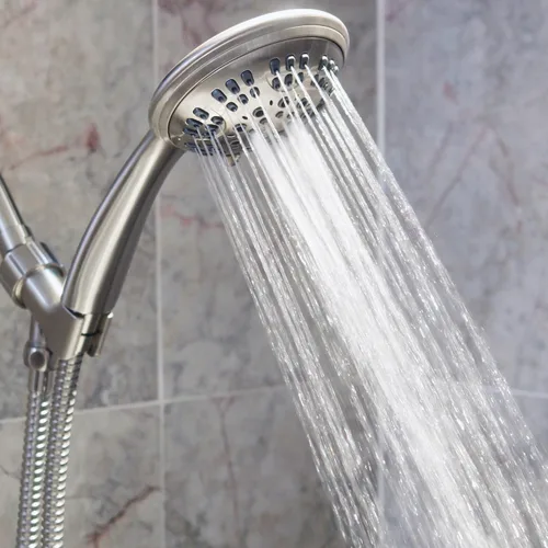 Vista 7 de Aqua Elegante - Cabezal de ducha de mano de 1.8 GPM, níquel cepillado, boquillas autolimpiantes, 6 ajustes, libre de BPA cepillado níquel