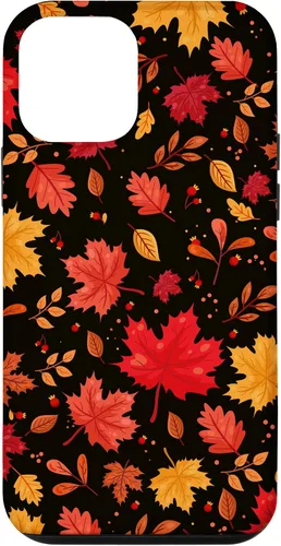 Vista 16 de iPhone 11 Pro Halloween Pattern Fall Leaves Pattern - Funda de la temporada de otoño