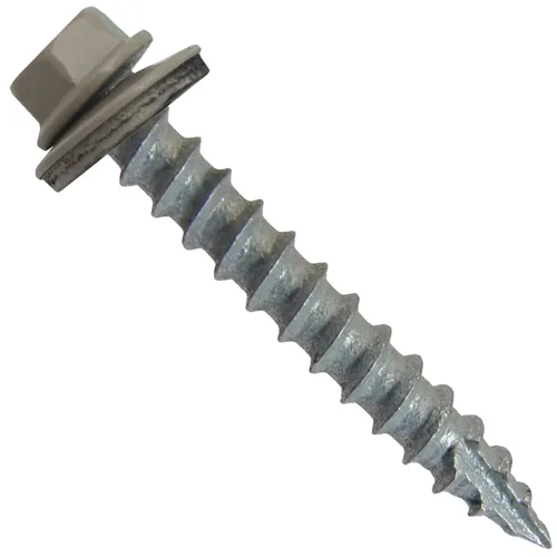 Vista 21 de Tornillos para techos de metal #14 (750) Tornillos x 1-1/2 "ABC Gris Arandela hexagonal Tornillo de techo de chapa metálica para techo.