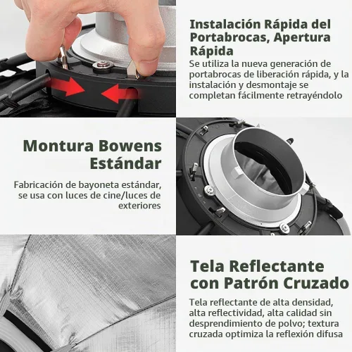 Vista 6 de TRIOPO 25.6inch / 65cm Octabox Softbox, Bowens Mount Quick Release