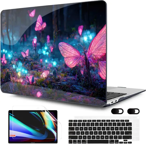 Vista 39 de MEEgoodo Funda para MacBook Air de 13 pulgadas 2021 2020 2019 2018 lanzada A2337 M1 A2179 A1932 con Touch ID, carcasa rígida de plástico y cubierta