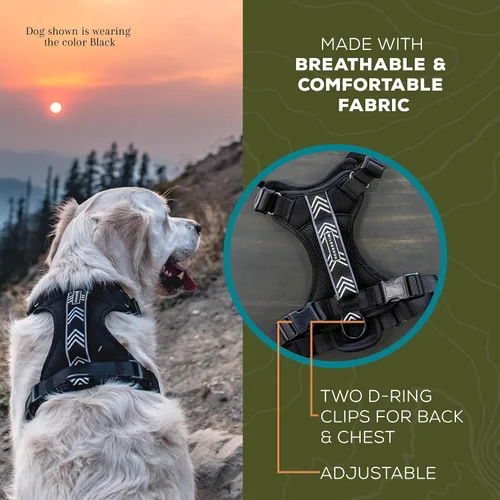 Vista 4 de Wilderdog Arnés ligero para perro con correas reflectantes - Pequeño - Negro