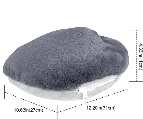 Vista 4 de Linkidea Calentadores de pies eléctricos con calefacción USB para hombres y mujeres, calentador de pies con almohadilla térmica, color gris