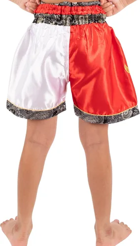 Vista 6 de Muay Thai - Pantalones cortos para niños (2 años a 12 años) para niñas y niños, para kickboxing y artes marciales mixtas