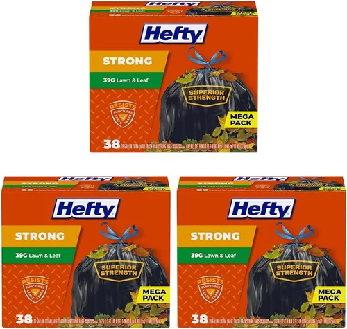 Vista 4 de Bolsas Hefty Resistentes para Césped y Hojas, 39 Galones, 18