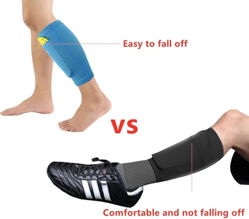 Vista 4 de Soccer Shin Guards Sleeves for Kids Youth - Sleeves for 3-15 Years Old Boys and Girls for Football Games, Sleeves with Optimized Insert Pocket for