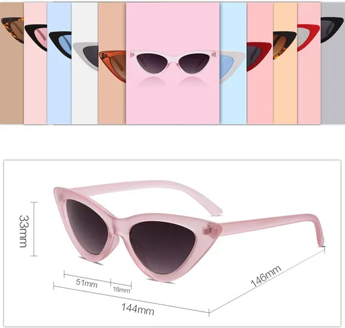 Vista 4 de SOJOS Gafas de sol retro vintage angostas ojo de gato para mujer gafas de plástico marco SJ2044