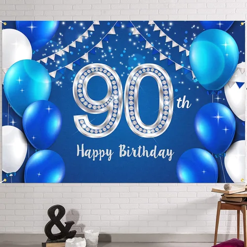 Vista 32 de HAMIGAR Fondo de pancarta de feliz cumpleaños número 10 de 6 x 4 pies, decoraciones de cumpleaños de 10 años, suministros de fiesta para niñas