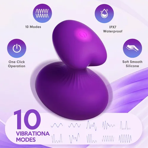 Vista 2 de Bola de masaje totalmente impermeable, masajeador de cuello portátil de mano, herramienta de masaje muscular recargable multifuncional (morado)