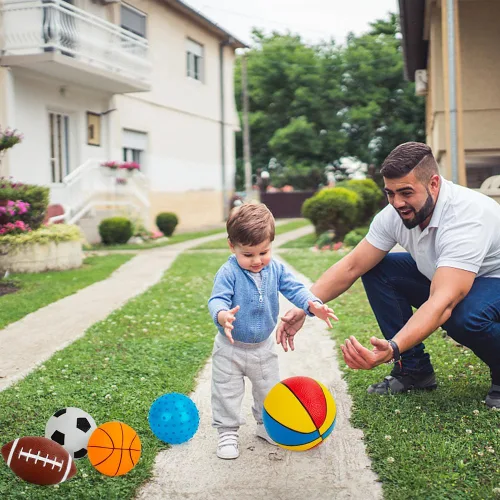 Vista 8 de Pelotas para niños pequeños de 1-3 años, juguetes deportivos para niños pequeños, juego de 7 pelotas deportivas de espuma suave para niños - pelota