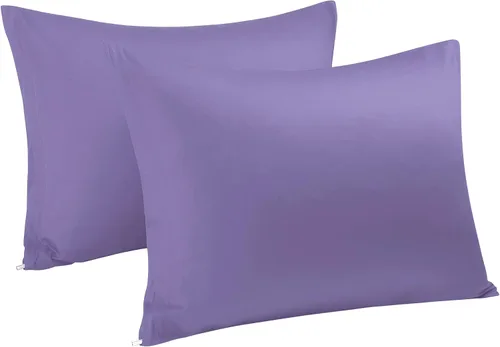 Vista 15 de uxcell Fundas de almohada tejidas de 100% algodón egipcio, fundas de almohada suaves y transpirables con cierre de cremallera, 2 fundas de almohada