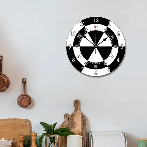 Vista 5 de ArogGeld Reloj de pared de madera de 12 pulgadas, funciona con pilas, silencioso, sin tictac, moderno, para dormitorio, sala de estar, decoración
