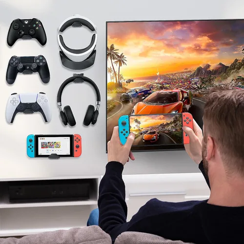 Vista 7 de HUIJUTCHEN Controller Wall Mount for PS5PS4XboxSwitch, Strong Controller Holder with AdhesiveScrew, Removable Game Controller Wall Mount, 6 Pack