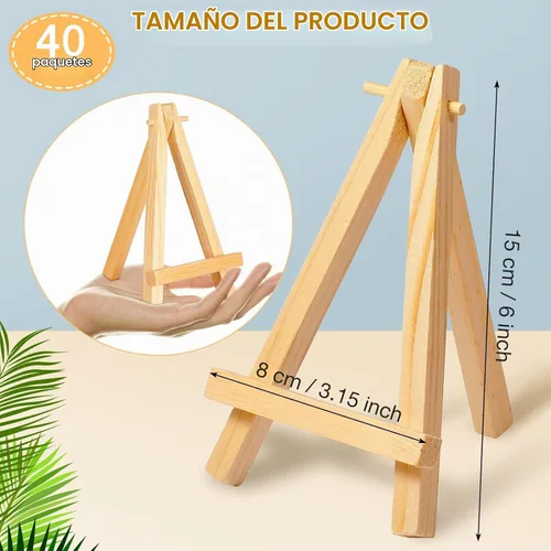 Vista 2 de Thenshop - Paquete de 40 mini caballetes de madera de 6 pulgadas