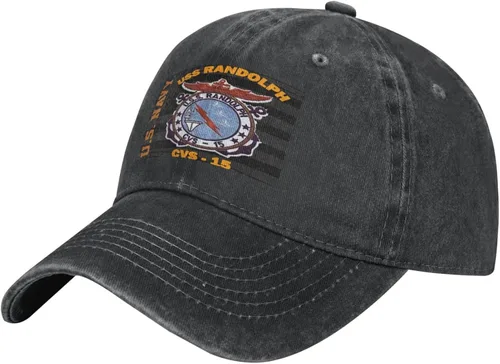 Vista 2 de JINGUImao USS Randolph Cvs-15 - Gorra de béisbol de vaquero, sombreros de mezclilla, sombrero de papá