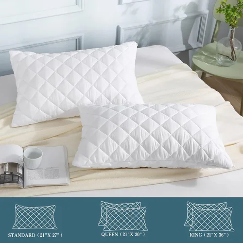 Vista 5 de UNILIBRA - Protector de almohada impermeable acolchado tamaño estándar (21 x 27 pulgadas)