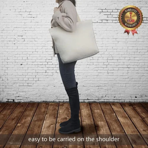 Vista 3 de TOPDesign Paquete de 2 bolsas de lona con cierre magnético, bolsas de compras reutilizables para comestibles, haz tus diseños creativos
