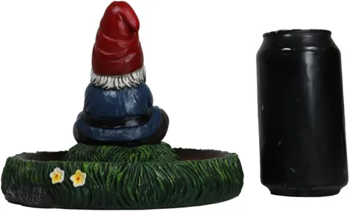Vista 7 de Ebros Gift Gnaughty Pot Gnomo de alto fumar amigo de jardín girasoles hierba verde meditación Zen cono y palo quemador de incienso soporte figura