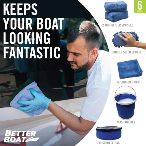 Vista 5 de Esponjas limpiadoras de barcos y lavado de autos, esponja de microfibra antiarañazos y lavado Cloths, Complete Cleaning Kit for