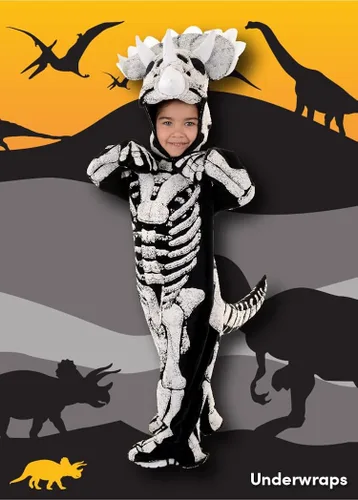 Vista 2 de UNDERWRAPS Disfraz de fósil Triceratops para niños