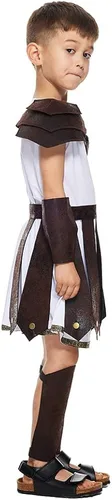 Vista 9 de Snailify Disfraz unisex de guerrero romano para niños, disfraz de cosplay griego antiguo