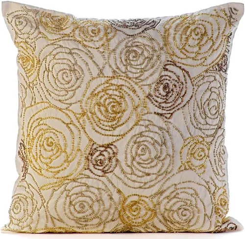 Vista 13 de The HomeCentric Funda de almohada dorada, funda de almohada geométrica moderna, funda de almohada de 12 x 12 pulgadas (11.8 x 11.8 in), funda