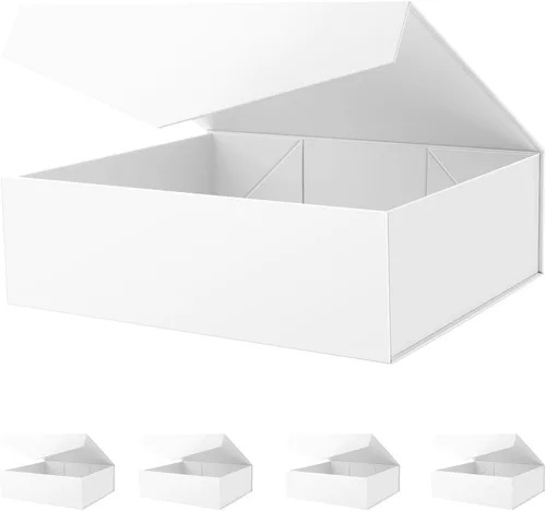 Vista 54 de Caja de regalo negra con ventana, caja de regalo magnética transparente para regalo, caja de propuesta de padrino de boda (10.5 x 7.5 x 3 pulgadas)