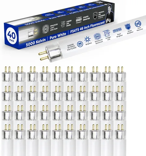 Vista 7 de GoodBulb F54T5/830/ECO 54W 46 pulgadas T5 Bombilla fluorescente T5, base bi-pin media blanca cálida de 3000 K, 4950 lúmenes 85 CRI 36000 horas