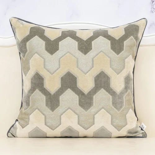 Vista 8 de Alerfa Funda de cojín cuadrada de terciopelo con bordado geométrico a cuadros, funda de almohada decorativa moderna de lujo para sofá, sala