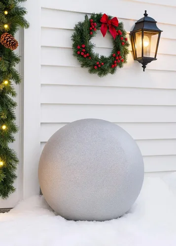 Vista 17 de Lulu Decor, bola de espejo de observación de cobre y acero inoxidable de 30,48 cm, globo de decoración de jardín con acabado suave y brillante