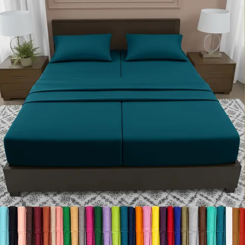 Vista 94 de Elegant Comfort - Juego de sábanas de lujo de 4 piezas - Ropa de cama de lujo de 1500 hilos, calidad de hotel prémium, microfibra, resistente a
